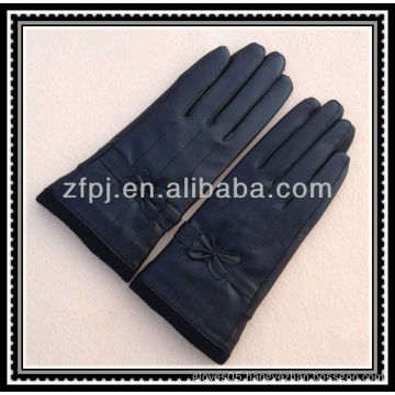 40cm fashion leather wool knitting wrist gloves